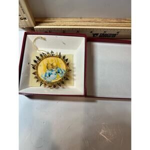 Vintage Angel Ornament Gold Star Frame Christmas Collectible Holiday Decor